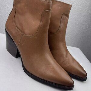 SAM EDELMAN WENDALL WOMEN'S CHESTNUT BROWN LEATHER COWBOY BOOTS SIZE 7 M